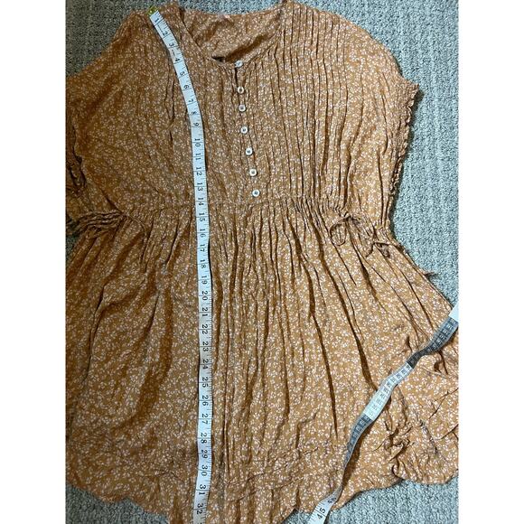 Free People One Fine Day Mini Dress floral ruffled women's dress sz small. Boho - Picture 6 of 7